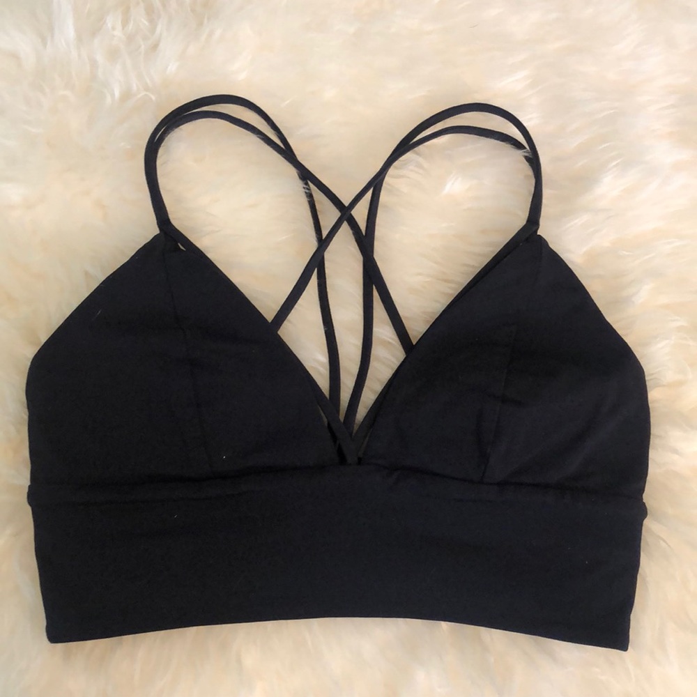 Black Strappy Sports Bra